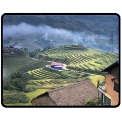 Rock Scenery The H Mong People Home Fleece Blanket (Medium) 