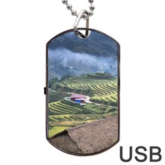 Rock Scenery The H Mong People Home Dog Tag USB Flash (Two Sides)