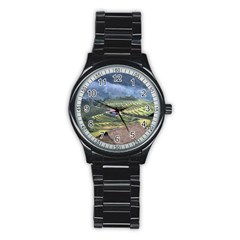 Rock Scenery The H Mong People Home Stainless Steel Round Watch