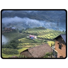 Rock Scenery The H Mong People Home Double Sided Fleece Blanket (Large) 