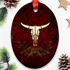 Awesome Cow Skeleton Ornament (oval) by FantasyWorld7