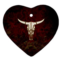 Awesome Cow Skeleton Ornament (heart) by FantasyWorld7