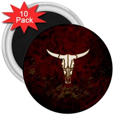 Awesome Cow Skeleton 3  Magnets (10 Pack)  by FantasyWorld7