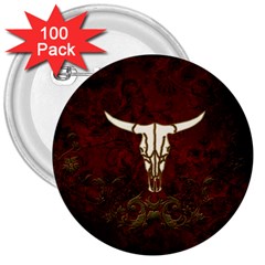 Awesome Cow Skeleton 3  Buttons (100 Pack)  by FantasyWorld7