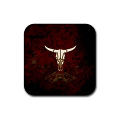 Awesome Cow Skeleton Rubber Coaster (square)  by FantasyWorld7