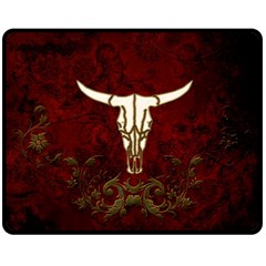 Awesome Cow Skeleton Fleece Blanket (medium)  by FantasyWorld7