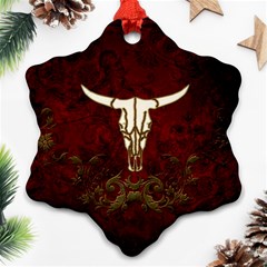 Awesome Cow Skeleton Ornament (snowflake) by FantasyWorld7