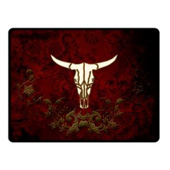 Awesome Cow Skeleton Double Sided Fleece Blanket (small)  by FantasyWorld7