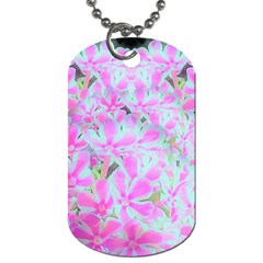 Hot Pink And White Peppermint Twist Flower Petals Dog Tag (two Sides) by myrubiogarden