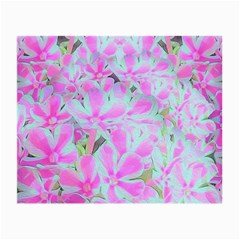 Hot Pink And White Peppermint Twist Flower Petals Small Glasses Cloth by myrubiogarden