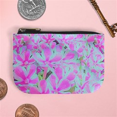 Hot Pink And White Peppermint Twist Flower Petals Mini Coin Purse by myrubiogarden