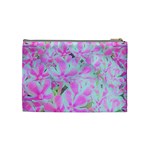 Hot Pink And White Peppermint Twist Flower Petals Cosmetic Bag (Medium) Back