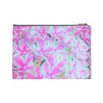 Hot Pink And White Peppermint Twist Flower Petals Cosmetic Bag (Large) Back