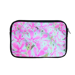 Hot Pink And White Peppermint Twist Flower Petals Apple Macbook Pro 13  Zipper Case by myrubiogarden