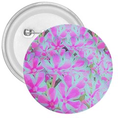 Hot Pink And White Peppermint Twist Flower Petals 3  Buttons by myrubiogarden