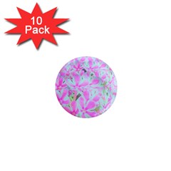 Hot Pink And White Peppermint Twist Flower Petals 1  Mini Magnet (10 Pack)  by myrubiogarden