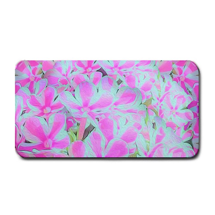 Hot Pink And White Peppermint Twist Flower Petals Medium Bar Mats