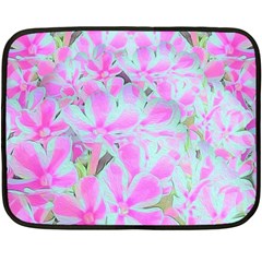 Hot Pink And White Peppermint Twist Flower Petals Double Sided Fleece Blanket (mini)  by myrubiogarden