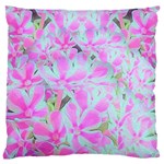 Hot Pink And White Peppermint Twist Flower Petals Large Cushion Case (Two Sides) Front