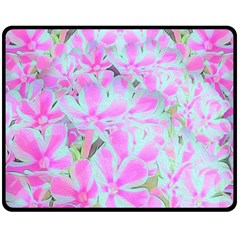 Hot Pink And White Peppermint Twist Flower Petals Double Sided Fleece Blanket (medium)  by myrubiogarden