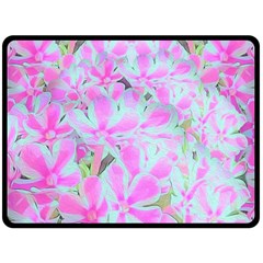 Hot Pink And White Peppermint Twist Flower Petals Double Sided Fleece Blanket (large)  by myrubiogarden