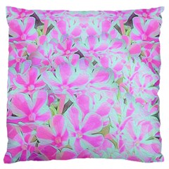 Hot Pink And White Peppermint Twist Flower Petals Standard Flano Cushion Case (one Side) by myrubiogarden