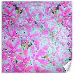 Hot Pink And White Peppermint Twist Flower Petals Canvas 12  X 12  by myrubiogarden