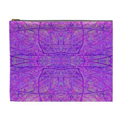 Hot Pink And Purple Abstract Branch Pattern Cosmetic Bag (xl) by myrubiogarden