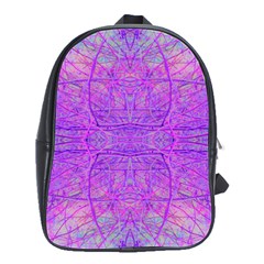 Hot Pink And Purple Abstract Branch Pattern School Bag (large) by myrubiogarden