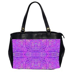 Hot Pink And Purple Abstract Branch Pattern Oversize Office Handbag (2 Sides) by myrubiogarden