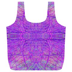 Hot Pink And Purple Abstract Branch Pattern Full Print Recycle Bag (xl) by myrubiogarden