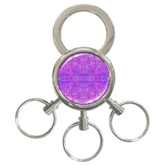 Hot Pink And Purple Abstract Branch Pattern 3-ring Key Chains by myrubiogarden