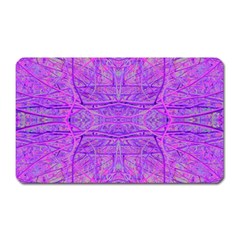 Hot Pink And Purple Abstract Branch Pattern Magnet (rectangular) by myrubiogarden