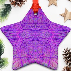 Hot Pink And Purple Abstract Branch Pattern Star Ornament (two Sides) by myrubiogarden