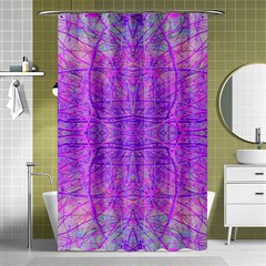 Hot Pink And Purple Abstract Branch Pattern Shower Curtain 48  X 72  (small)  by myrubiogarden