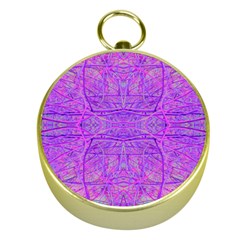 Hot Pink And Purple Abstract Branch Pattern Gold Compasses by myrubiogarden