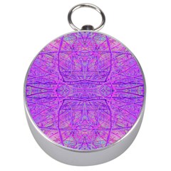 Hot Pink And Purple Abstract Branch Pattern Silver Compasses by myrubiogarden