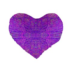 Hot Pink And Purple Abstract Branch Pattern Standard 16  Premium Flano Heart Shape Cushions by myrubiogarden