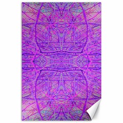 Hot Pink And Purple Abstract Branch Pattern Canvas 24  X 36  by myrubiogarden