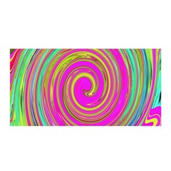 Groovy Abstract Pink, Turquoise And Yellow Swirl Satin Wrap by myrubiogarden