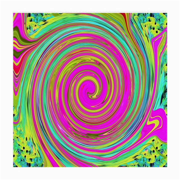 Groovy Abstract Pink, Turquoise And Yellow Swirl Medium Glasses Cloth (2-Side)