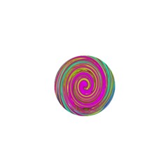 Groovy Abstract Pink, Turquoise And Yellow Swirl 1  Mini Magnets by myrubiogarden