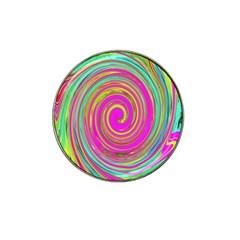 Groovy Abstract Pink, Turquoise And Yellow Swirl Hat Clip Ball Marker (10 Pack) by myrubiogarden