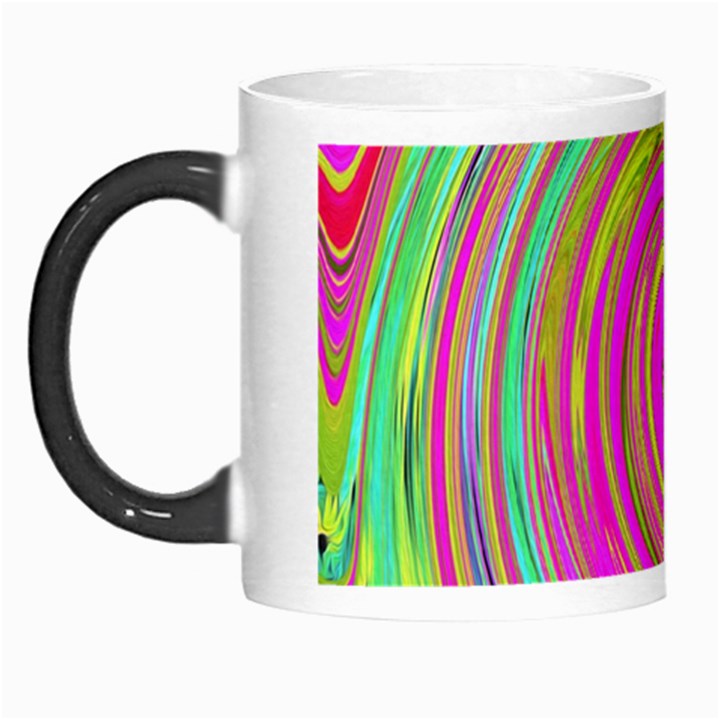 Groovy Abstract Pink, Turquoise And Yellow Swirl Morph Mugs