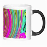 Groovy Abstract Pink, Turquoise And Yellow Swirl Morph Mugs Right