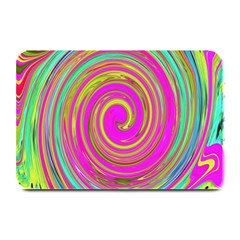 Groovy Abstract Pink, Turquoise And Yellow Swirl Plate Mats by myrubiogarden