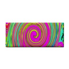 Groovy Abstract Pink, Turquoise And Yellow Swirl Hand Towel