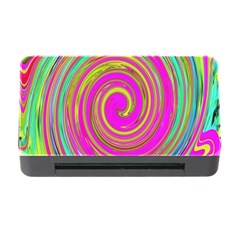 Groovy Abstract Pink, Turquoise And Yellow Swirl Memory Card Reader With Cf by myrubiogarden