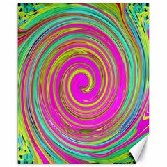 Groovy Abstract Pink, Turquoise And Yellow Swirl Canvas 16  X 20  by myrubiogarden