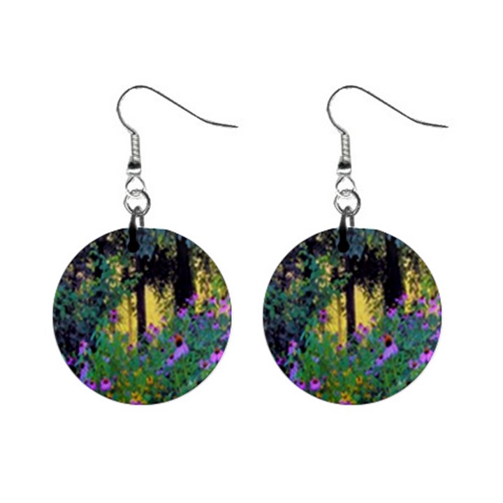 Hazy Morning Sunrise In My Rubio Garden Mini Button Earrings